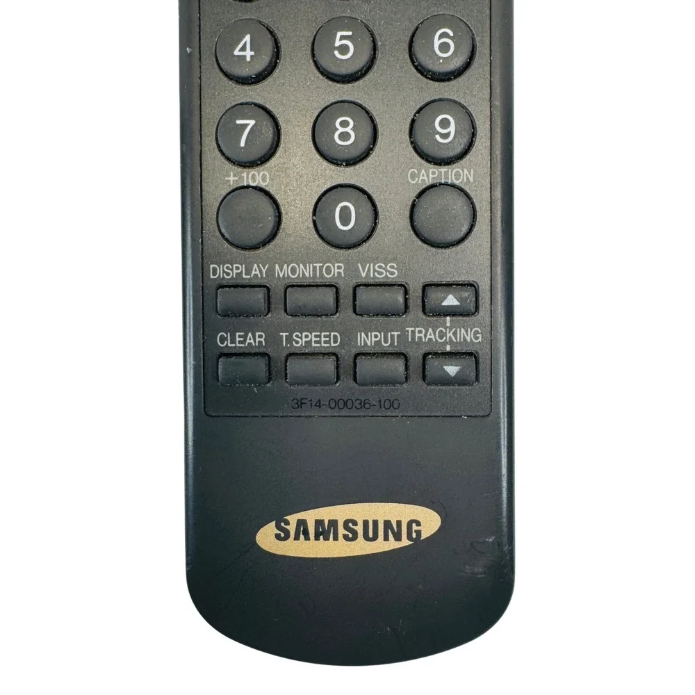 Samsung 3F14-00036-100 VCR TV Remote Control Black Made in Korea Untested